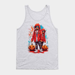 Hoodie Haunt: A Halloween Hip-Hop Fusion Tank Top